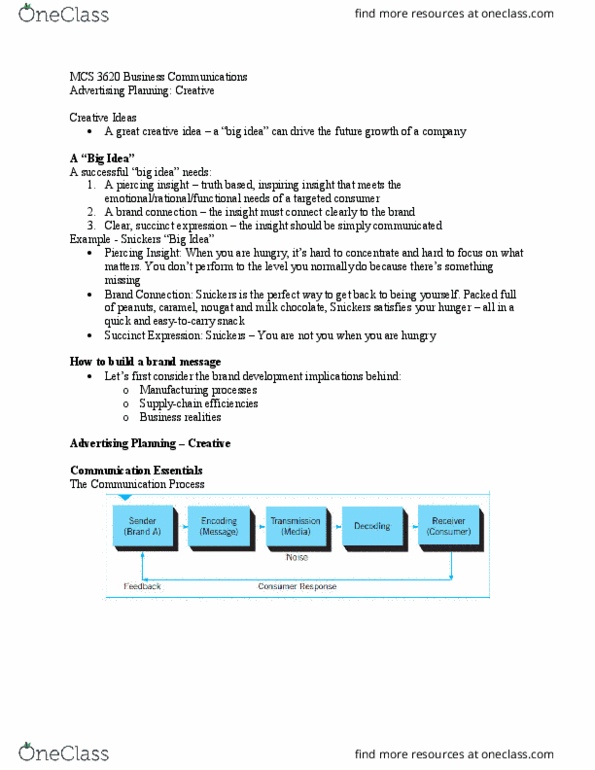 MCS 3620 Lecture Notes - Lecture 6: Snickers, Nougat thumbnail