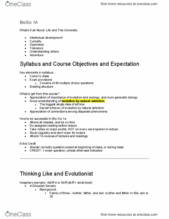 BIO SCI 1A Lecture Notes - Lecture 1: Colonoscopy, Sedentary Lifestyle, Optical Fiber thumbnail