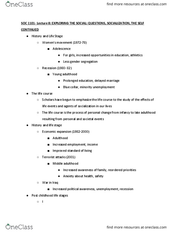 SOC 1101 Lecture Notes - Lecture 8: Finishing School thumbnail