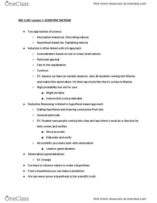 BIO 1130 Lecture Notes - Lecture 1: Bitter Orange, Negative Approach, Rationality thumbnail