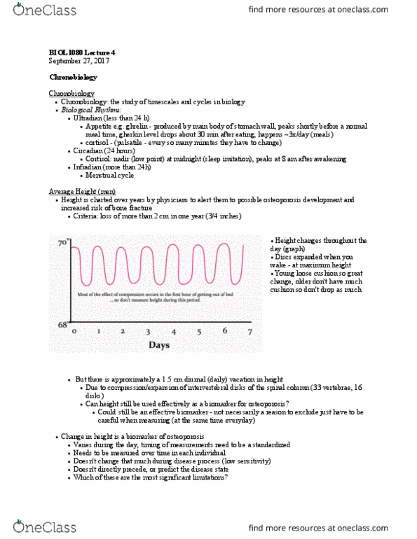 BIOL 1080 Lecture Notes - Lecture 4: Chronobiology, Menstrual Cycle, Bone Density thumbnail