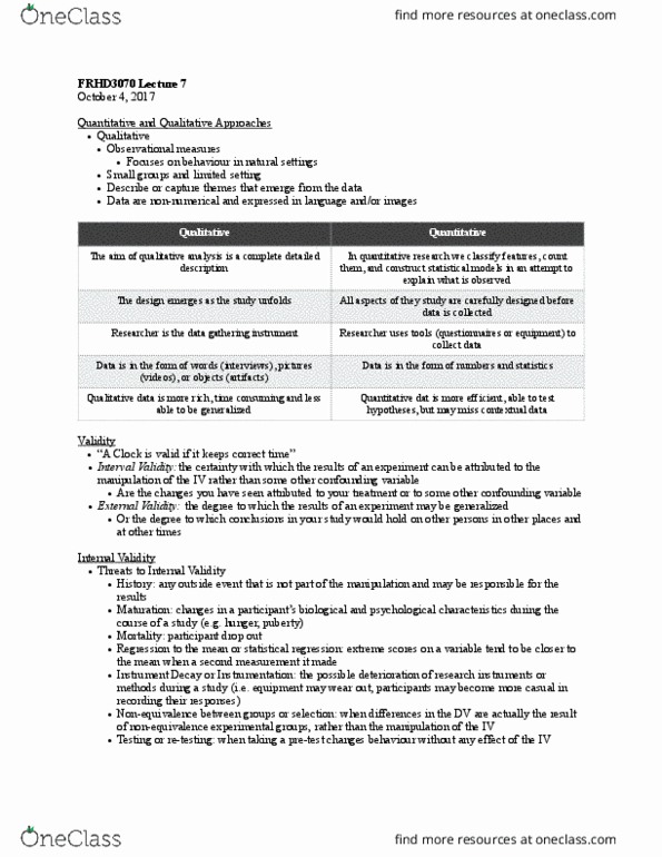 FRHD 3070 Lecture Notes - Lecture 7: Regression Analysis, Confounding, Qualitative Property thumbnail