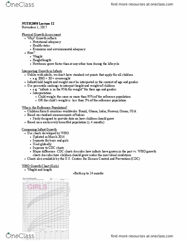 NUTR 2050 Lecture Notes - Lecture 12: Growth Chart, Birth Weight, Developmental Disability thumbnail