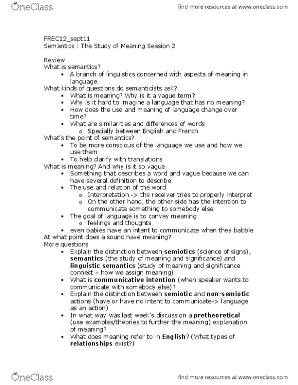 LINC12H3 Lecture Notes - Lexicology, Semiotics, Language Change thumbnail