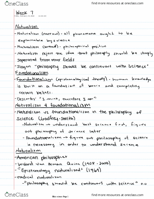 PHIL 1110 Lecture 7: Week 7 Naturalism thumbnail