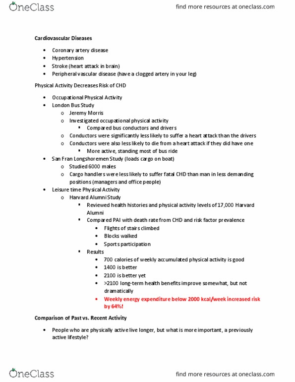 KIN 155 Lecture Notes - Lecture 10: Peripheral Artery Disease, Coronary Artery Disease thumbnail