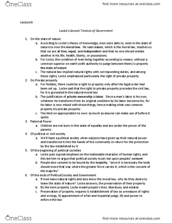 PHIL 1010 Lecture Notes - Lecture 6: Legislature, Natural Law thumbnail