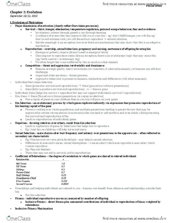 PSYCH 3M03 Chapter Notes - Chapter 2: Secondary Sex Characteristic, Facial Expression, Selective Breeding thumbnail