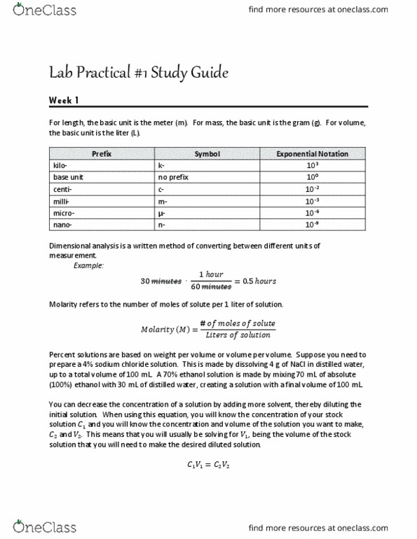 BIOL 1107 Study Guide - Spring 2017, Midterm - Plasmolysis, Central ...