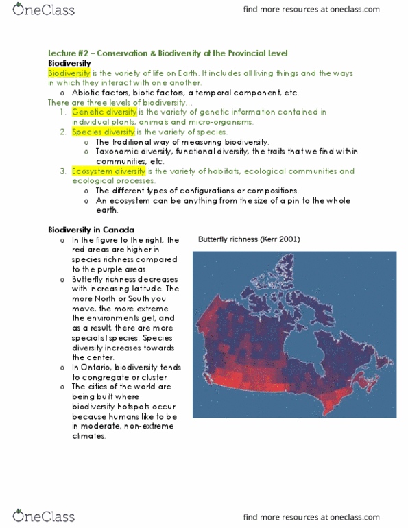 BIOD54H3 Lecture Notes - Lecture 2: Northern Ontario, Species Richness, Cottaging thumbnail