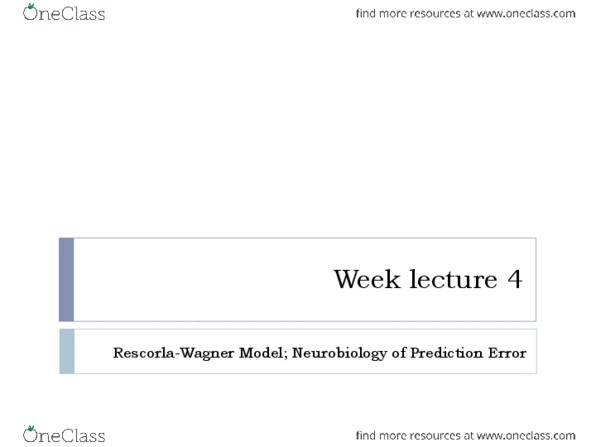 PSYC 2330 Lecture Notes - Lecture 4: Leon Kamin, Nucleus Accumbens, Dopaminergic thumbnail