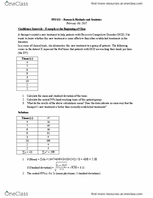 PSY 411 Lecture Notes - Lecture 4: Negative Number, Unimodality, Obsessive–Compulsive Disorder thumbnail