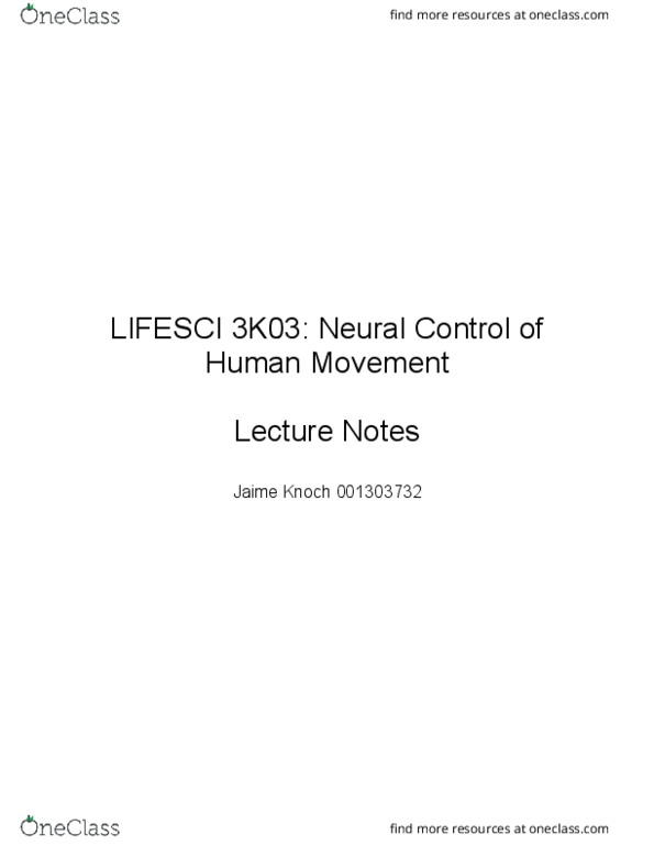 LIFESCI 3K03 Lecture Notes - Lecture 10: Motor System, The Motor, General Idea thumbnail