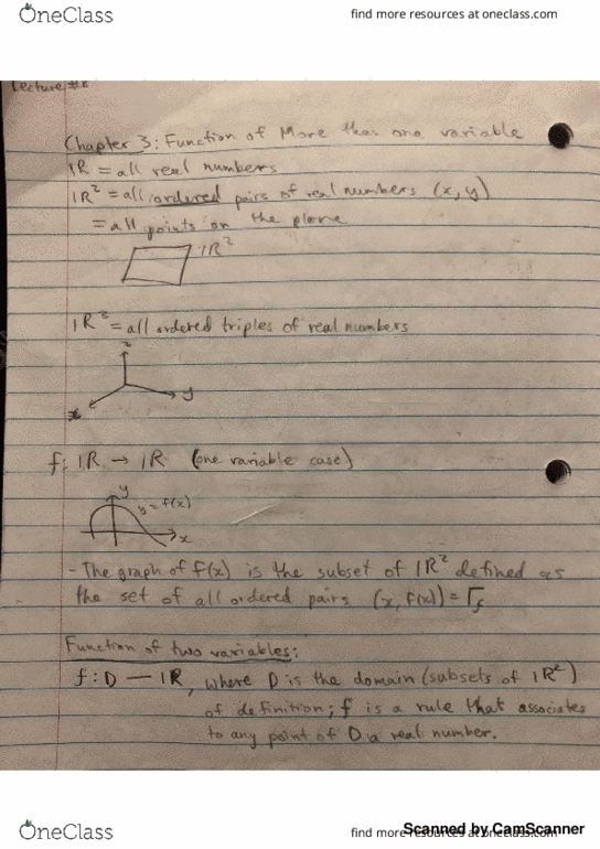 MATH 234 Lecture 8: Function of More Than One Variable thumbnail