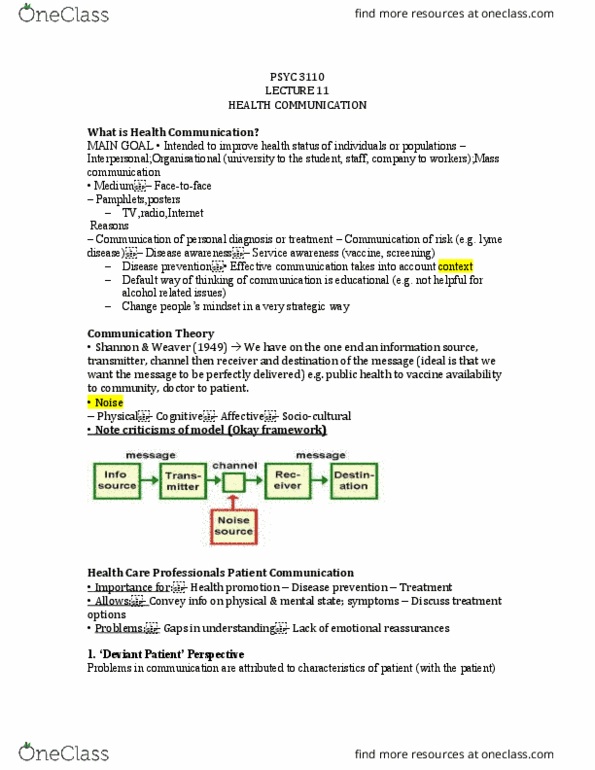 PSYC 3110 Lecture Notes - Lecture 11: Genetic Counseling, Ehealth, Electronic Health Record thumbnail