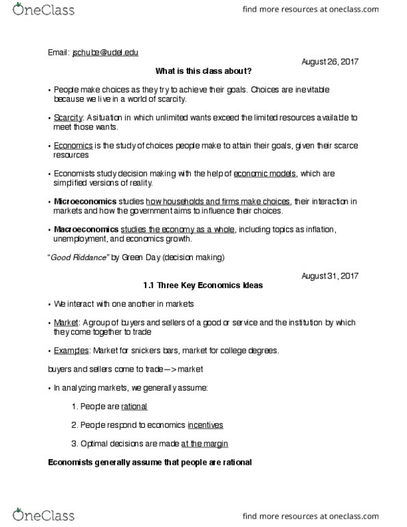 ECON101 Lecture Notes - Lecture 1: Green Day, Snickers, Root Mean Square thumbnail