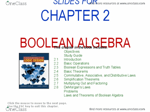 COMPENG 2DI4 Lecture : Boolean algebra thumbnail