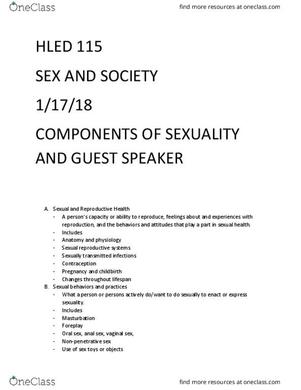 HLED 152 Lecture Notes - Lecture 6: Foreplay, Oral Sex, Masturbation thumbnail
