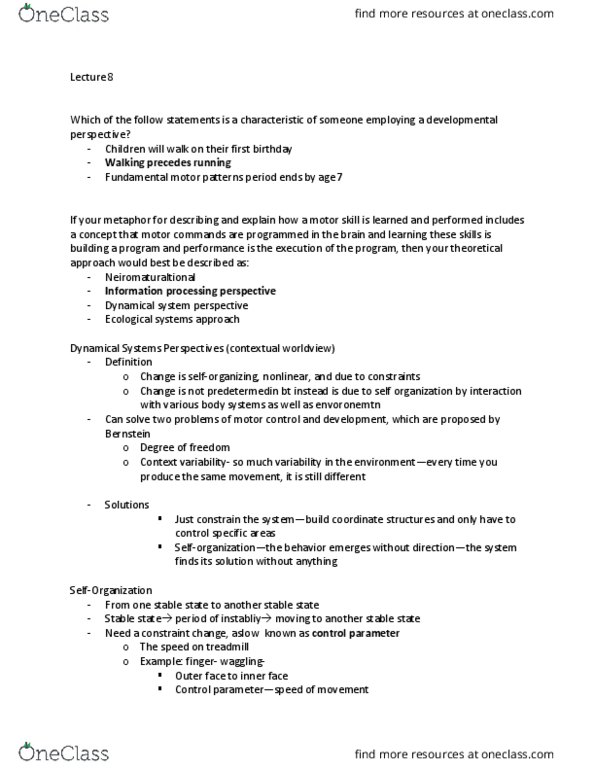 KNES 370 Lecture Notes - Lecture 8: Sensory Neuron, Depth Perception, Grou thumbnail