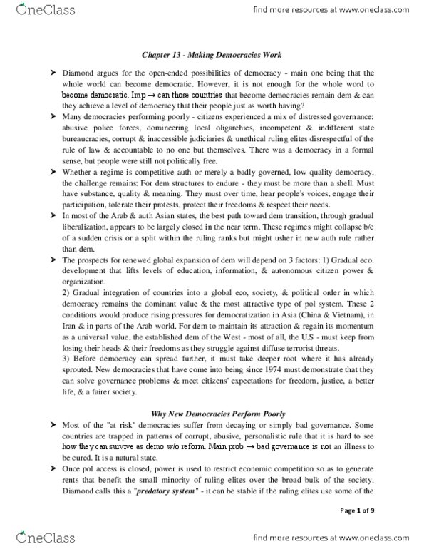 POL112H5 Chapter Notes - Chapter 13&15: Liberal Democracy, Media Transparency, Influence Peddling thumbnail
