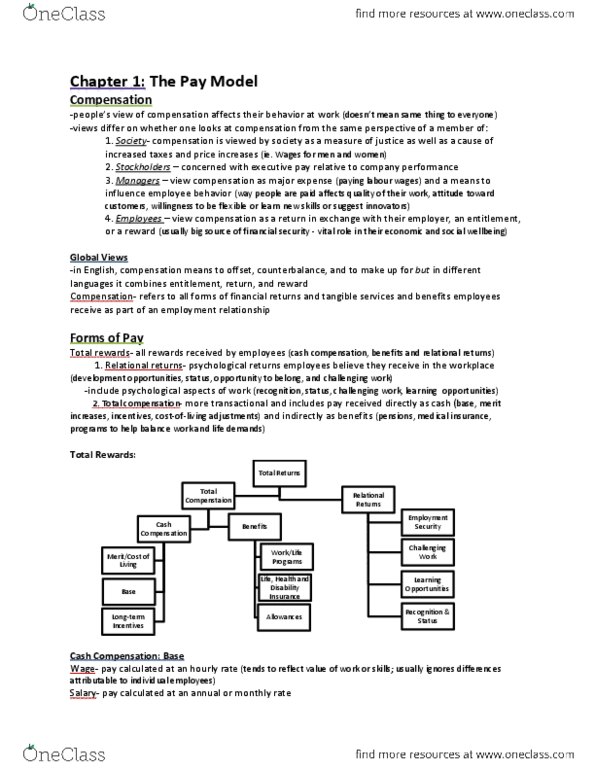 HROB 3010 Chapter Notes - Chapter 1: Total Rewards, Disability Insurance, Advantageous thumbnail