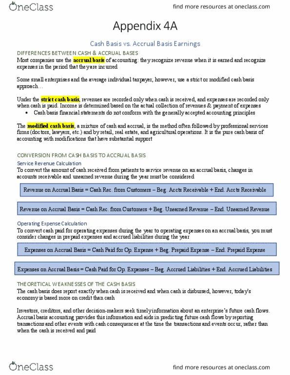 COMM-3016EL Chapter Notes - Chapter 4A: Accrual, Deferral, Accounts Receivable thumbnail