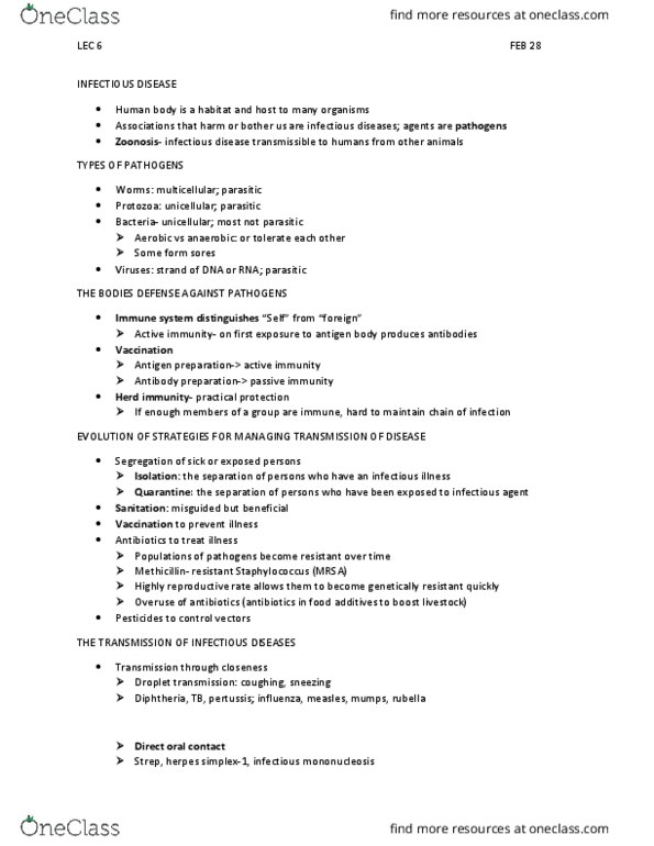 EESA10H3 Lecture Notes - Lecture 7: Encephalitis, Pneumonic Plague, Lymph Node thumbnail