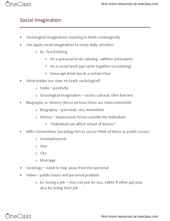 01:920:101 Lecture Notes - Lecture 2: Macrosociology, Microsociology, Caffeine thumbnail