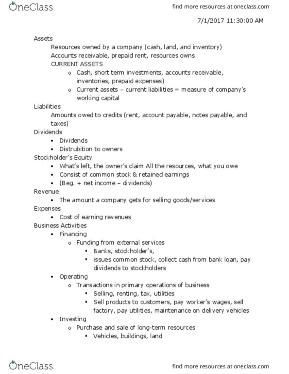 REL 1000 Lecture Notes - Lecture 1: Cash Flow, International Accounting Standards Board, General Ledger thumbnail