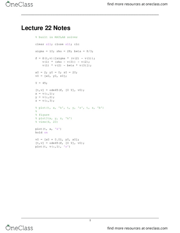AMATH 301 Lecture Notes - Lecture 22: Matlab thumbnail