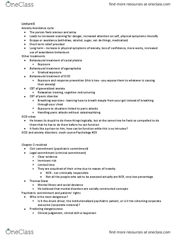 PSYC 2490 Lecture Notes - Lecture 8: Operant Conditioning, Insanity Defense, Psychopathy thumbnail