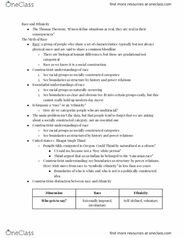 SOC 1001 Lecture Notes - Lecture 6: Institutional Racism, Physiognomy, Claude Steele thumbnail