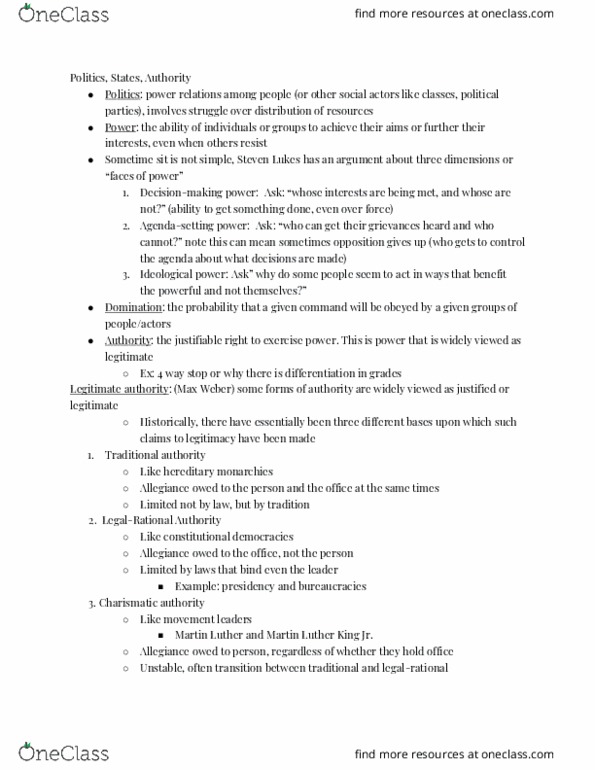 SOC 1001 Lecture Notes - Lecture 12: Emma Goldman, Collective Action, Philip Converse thumbnail