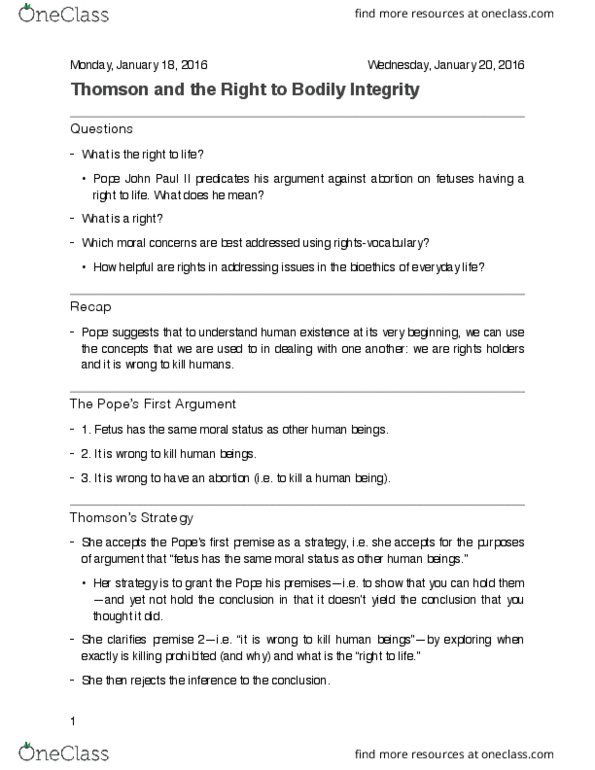 PHL281H1 Lecture Notes - Lecture 3: Genetic Testing, Reductio Ad Absurdum, Homicide thumbnail