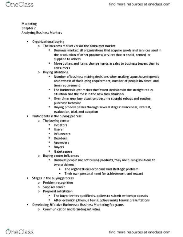 MARK30120 Chapter Notes - Chapter 7: Retail, Crown Commercial Service thumbnail