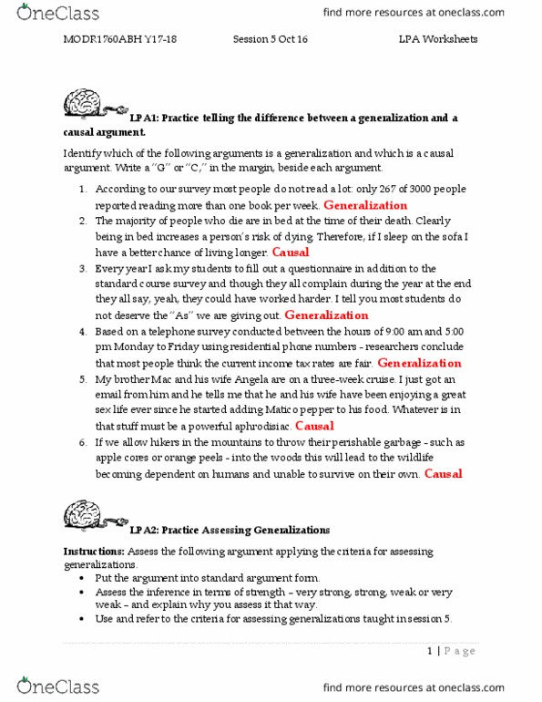 MODR 1760 Lecture Notes - Lecture 5: Logical Form thumbnail