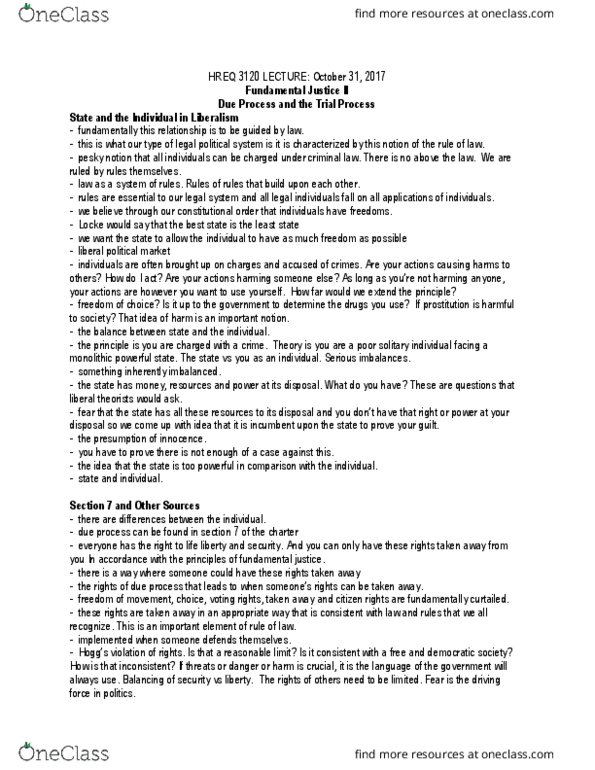 HREQ 3120 Lecture Notes - Lecture 5: Wrongfully Accused, Absolute Liability, Mens Rea thumbnail