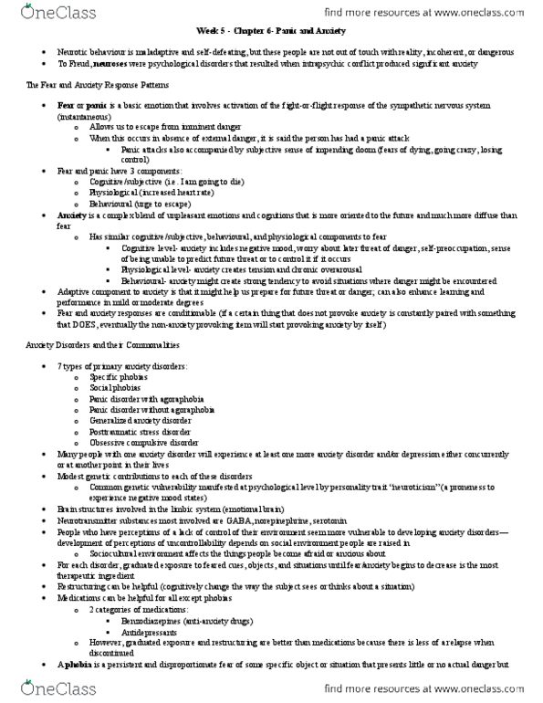 PSYC 3390 Lecture Notes - Lecture 5: Automatic Negative Thoughts, Body Dysmorphic Disorder, Twin Study thumbnail