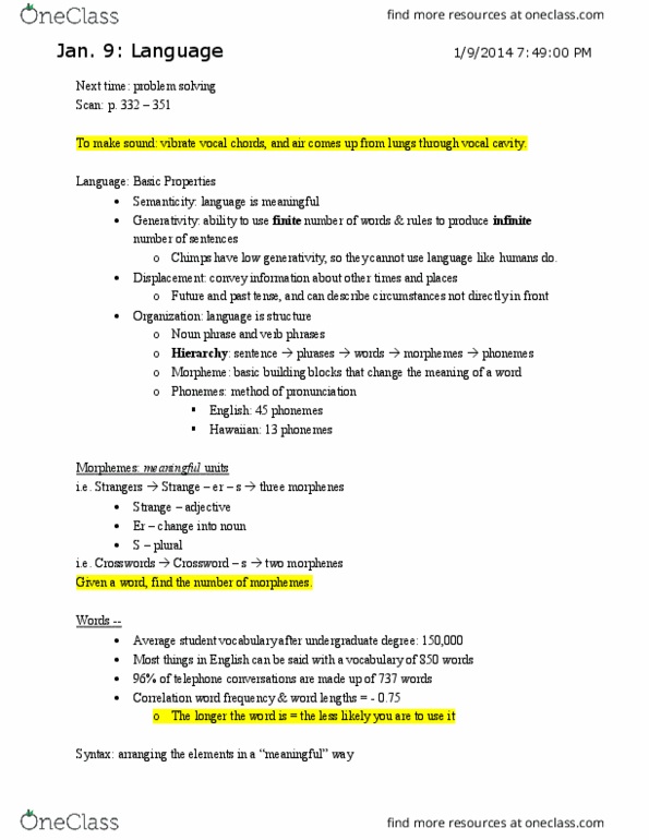 Psychology 1000 Lecture Notes - Lecture 3: Bradycardia, Cockroach, Peripheral Nervous System thumbnail