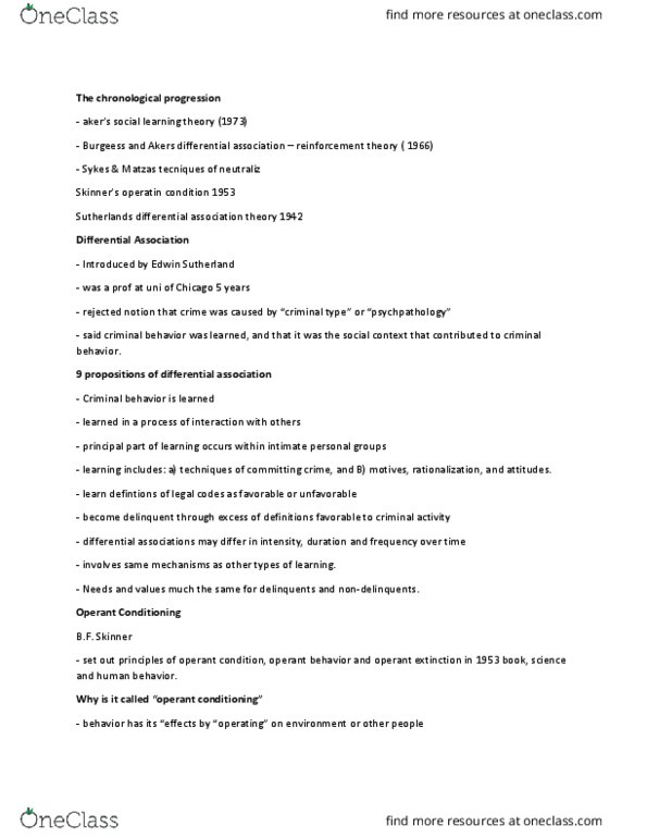 CRIM 104 Lecture Notes - Lecture 5: Auguste Comte, Cesare Beccaria, Reaction Formation thumbnail