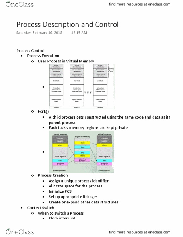 CIS 3110 Lecture Notes - Lecture 8: Unix System V, Computer Multitasking, Parent Process thumbnail