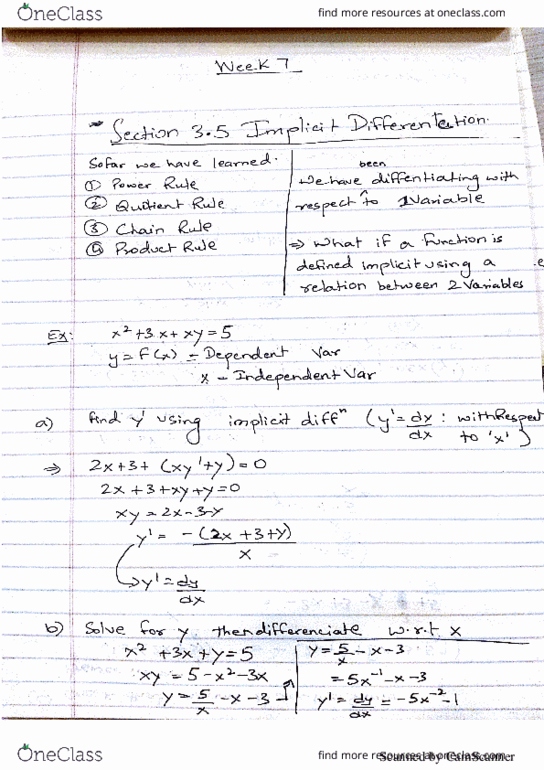 MATH 203 Lecture 7: Implicit Differentiation thumbnail