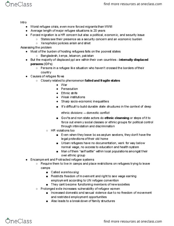 POLS 317 Chapter Notes - Chapter 18: Natural Disaster, Universal Declaration Of Human Rights, Avail thumbnail