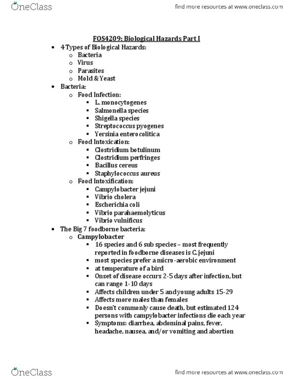 DIE-4310 Lecture Notes - Listeria Monocytogenes, Aureus, Acute Kidney Injury thumbnail