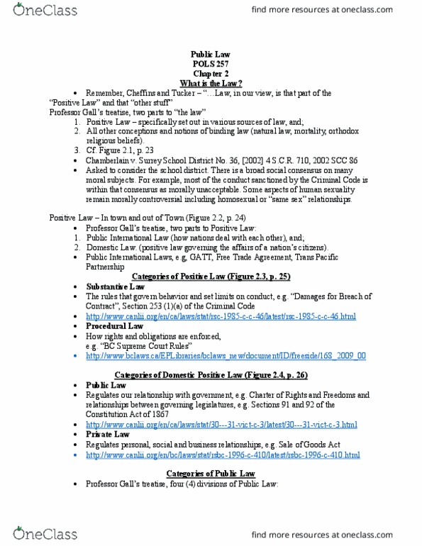 POLS 257 Lecture Notes - Lecture 2: Roman Law, Precedent, Trans-Pacific Partnership thumbnail
