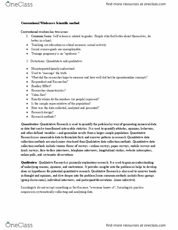 SOC101 Lecture Notes - Lecture 2: Deductive Reasoning, Tangled, Sampling Bias thumbnail