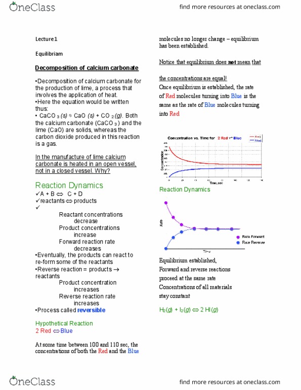 CHM110H5 Lecture Notes - Lecture 1: Reaction Rate, Reagent thumbnail