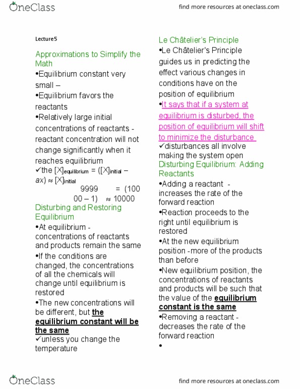 CHM110H5 Lecture Notes - Lecture 5: Equilibrium Constant thumbnail