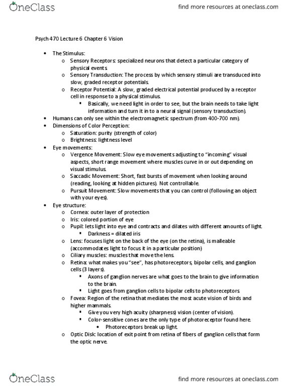 BIOL 520 Lecture Notes - Lecture 6: Lateral Geniculate Nucleus, Superior Colliculus, Relative Direction thumbnail