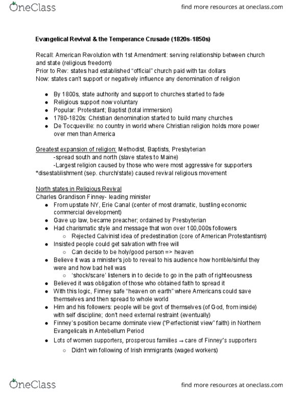 HILD 2A-B-C Lecture Notes - Lecture 6: Temperance Movement In The United States, History Of The Southern United States, First Amendment To The United States Constitution thumbnail